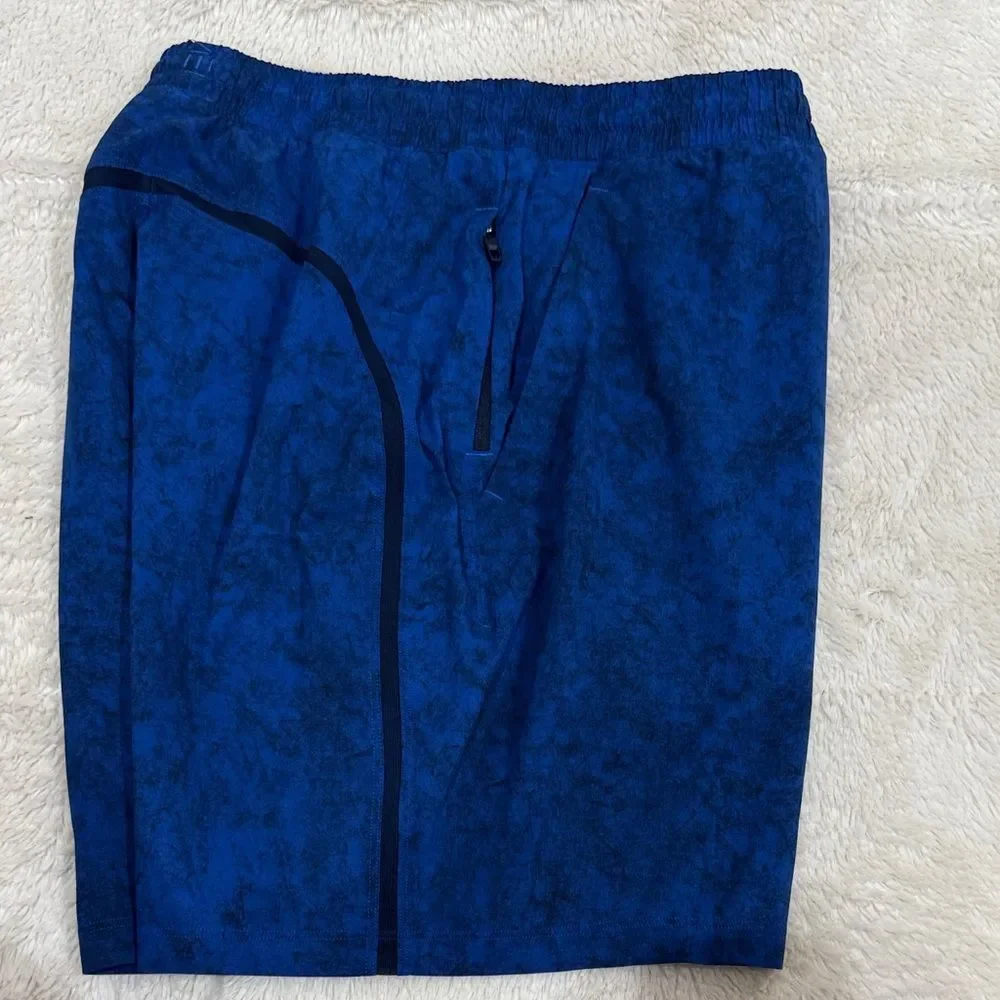 Lululemon Pace Breaker Blue Patterned Mens Shorts